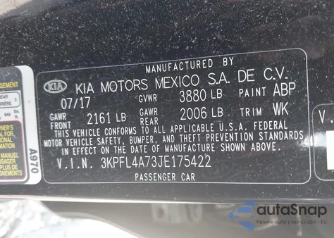 2018 Kia Forte S из США, поврежденный, VIN 3KPFL4A73JE175422